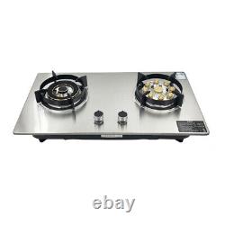 28 INCH Built-in LPG/Propane Gas Cooktop Stove Top Double Burners Cooker Gas Hob