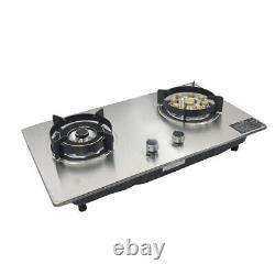 28 Inches LPG / Propane Gas Cooktop Built-in 2 Burners Gas Stove Stainless Steel
