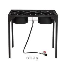 2 Burner Gas Propane Cooker Outdoor Camping Picnic Stove Stand 150,000-BTU BBQ