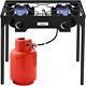 2 Burner Outdoor Camping Stove Portable Propane Gas Burners for Camping Cooking