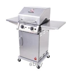 2 Burner Propane Gas TRU Infrared Grill Wheeled Stainless Steel Outdoor BBQ