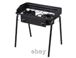 31x16 Heavy Duty Outdoor Dual Propane with Windscreen for Camp Cooking
