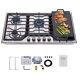 34 Gas Cooktop with Griddle 5 Burner Gas Stove top with Cast Iron Griddle LPG/NG