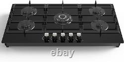 36 Inch Gas Stove Built-in Gas Cooktop Tempered Glass Gas Hob NG/LPG Convertible