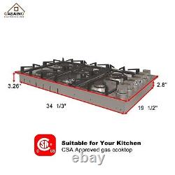 36 in Gas Cooktop Stainless Steel with 6 Burners and LP Conversion Kit CSA
