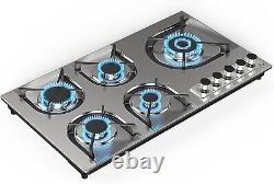 36 inch Gas Cooktop Built-in 5 Burners Stainless Steel Gas Stove NG/LPG Gas Hob