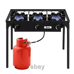 3 Burner Gas Propane Cooker Outdoor Camping Picnic Stove Stand 225,000-BTU BBQ