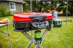 3 Burner Portable Propane Gas Grill Cast Iron Folding Legs 2000 BTU Outdoor BBQ
