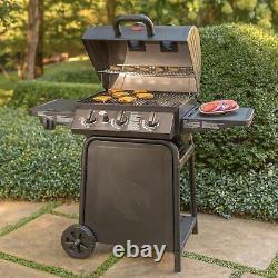 3-Burner Propane Gas Grill BBQ Grill With Cast Iron Grates, Warming Racks & Wheels