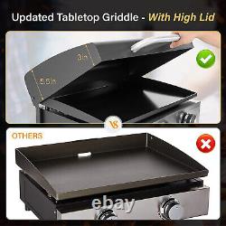 3-Burner Tabletop Griddle BBQ Propane Gas Grill BBQ Portable Flat Top Griddle
