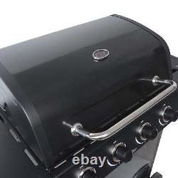4-Burner Propane Gas Grill With Side Burner Shelves 2 Wheels