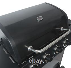 4-Burner Propane Gas Grill with Side Burner, Pewter Fleck and Black