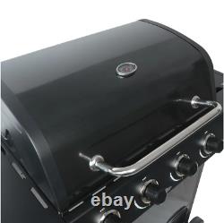 4-Burner Propane Gas Grill with Side Burner, Pewter Fleck and Black