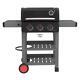 Coleman Propane Gas BBQ Grill Porcelain Cast Iron Material With 3-Burner in Black