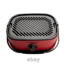 Cuisinart Portable Propane Gas Grill Piezo Porcelain-Enameled Cast Iron in Red