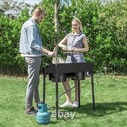 Double 2 Burner Gas Propane Cooker Outdoor Camping Stove Stand BBQ 150,000BTU/hr