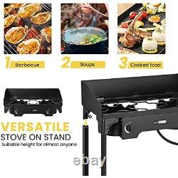 Double 2 Burner Gas Propane Cooker Outdoor Camping Stove Stand BBQ 150,000BTU/hr