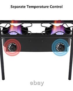 Double Burner Grill Gas Dual Propane Cooker 100,000 BTU Outdoor Camping Stove US