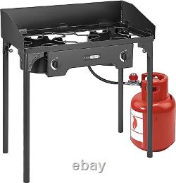 Double Burner Stove 150,000 Btu/Hr, Heavy Duty Outdoor Dual Propane with Windscr