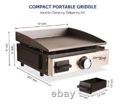 Flat Top Portable Propane Cast Iron Grill Griddle Burner Tabletop Camping HOT