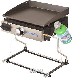 Flat Top Portable Propane Cast Iron Grill Griddle Tabletop, RV or Wall Mounted
