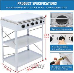 Gas Stove Portable Propane Stove 5 Burner with Support Leg Stand and Wind Blocki