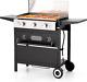 Griddle Grill with Lid, 3-Burner Propane Flattop BBQ for Outdoor Cooking Kitchen