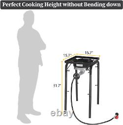 High Pressure 200,000 BTU Propane Gas Stove Single Burner for Outdoor Cooking Ho