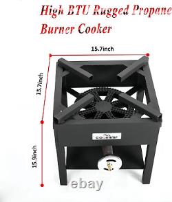 High Pressure Banjo 1-Burner Outdoor Propane Gas Cooker 260000 BTU with 0-30 PSI