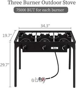 High Pressure Propane Gas Cooker Portable Cast Iron Patio Cooking Burner