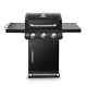 Premier 3-Burner Propane Gas Grill in Black, Folding Side Tables