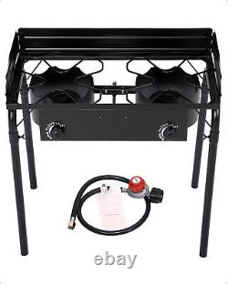 Professional Outdoor Double Stove Propane Burner Portable 2 Cooker 100000 BTU US