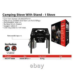 Propane Camping Stove with Stand Single Burner. NIKATTO USA STOCK