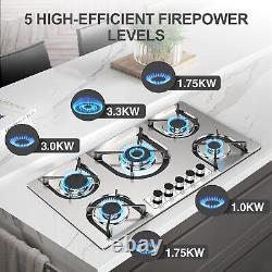 Propane Gas CooktopBuilt-in 5 Burner 36 in Gas Stove Top Stainless Steel Gas Hob