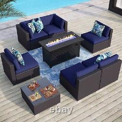 Propane Gas Fire Pit Table 45 Inch 50000BTU Rectangular Outdoor Firepits with Lid