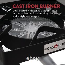 Propane Stove Burner Heavy Duty Outdoor With Adjustable Regulator Cast Iron Sturdy