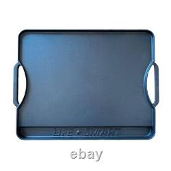 Single Burner Tabletop Propane Reversible Griddle in Black with 2 Griddle Surfaces