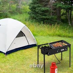 Square Single Burner Liquid Propane Outdoor Camp Picnic Stove Stand BBQ Grill