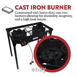 Two Burner Camping Stove Outdoor High Pressure Propane gas stove Adjustable P