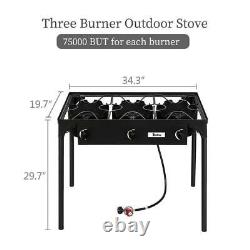 ZOKOP Dependable Performance Portable 3 Burner Gas Cooker Outdoor Camp Stove
